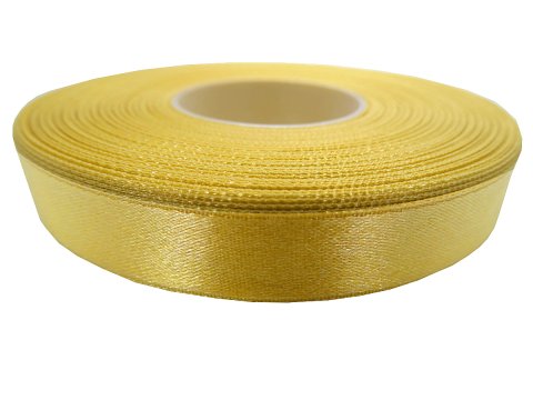 12mm wstążka atłasowa Z118 Złota Żółta rolka 25m 100% nylon satynowa ozdobna na kokardki dekorację świąteczne