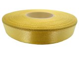 12mm wstążka atłasowa Z118 Złota Żółta rolka 25m 100% nylon satynowa ozdobna na kokardki dekorację świąteczne