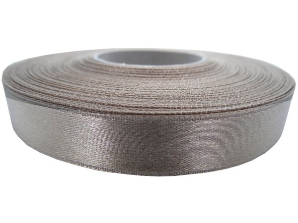 12mm wstążka atłasowa Z282 Beżowa Zimna rolka 25m 100% nylon satynowa ozdobna na kokardki dekorację świąteczne