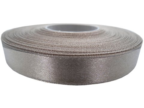12mm wstążka atłasowa Z282 Beżowa Zimna rolka 25m 100% nylon satynowa ozdobna na kokardki dekorację świąteczne