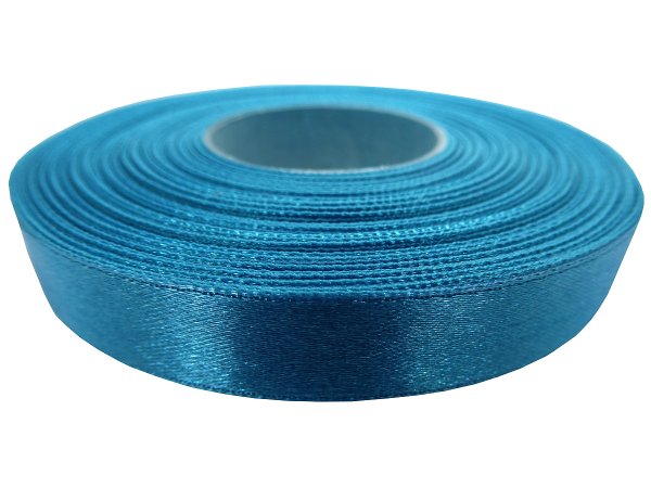 12mm wstążka atłasowa Z208 Turkusowa rolka 25m 100% nylon satynowa ozdobna na kokardki dekorację świąteczne