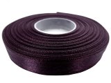 12mm wstążka atłasowa Z190 Bakłażanowa rolka 25m 100% nylon satynowa ozdobna na kokardki dekorację świąteczne