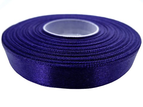 12mm wstążka atłasowa Z189 Indygo Niebieska Fioletowa rolka 25m 100% nylon satynowa ozdobna na kokardki dekorację świąteczne