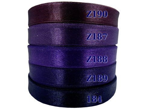 12mm wstążka atłasowa Z187 Śliwkowa Fioletowa rolka 25m 100% nylon satynowa ozdobna na kokardki dekorację świąteczne