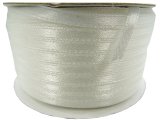 3mm wstążka atłasowa 137m dwustronna 183 Ecru Kremowa 100% nylon z dużym połyskiem gęsto tkana importer Gold-Pol