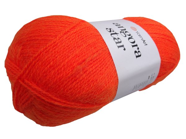 ANGORA STAR 206 Pomarańczowy Ciemny Fluo włóczka YarnArt 100g 500m cieniutka na szale sklep z włóczką Goldpol