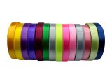 18mm wstążka atłasowa 108 Bordowa Wino rolka 25m 100% nylon satynowa ozdobna na kokardki dekorację świąteczne
