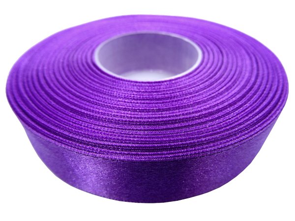 18mm wstążka atłasowa 156 Śliwkowa Fioletowa rolka 25m 100% nylon satynowa ozdobna na kokardki dekorację świąteczne