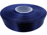 18mm wstążka atłasowa 184 Granatowa rolka 25m 100% nylon satynowa ozdobna na kokardki dekorację świąteczne