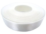 18mm wstążka atłasowa 163 Ecru Kremowa rolka 25m 100% nylon satynowa ozdobna na kokardki dekorację świąteczne