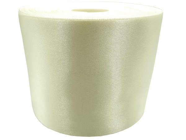 75mm Wstążka atłasowa 127 Ciemne Ecru rolka 25m z pięknym połyskiem gęsto tkana mięsista 100% nylon rzadkość wśród tasiemek
