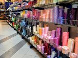 75mm Wstążka atłasowa 163 JASNE ECRU KREM rolka 25m z połyskiem gęsto tkana mięsista 100% nylon rzadkość wśród tasiemek