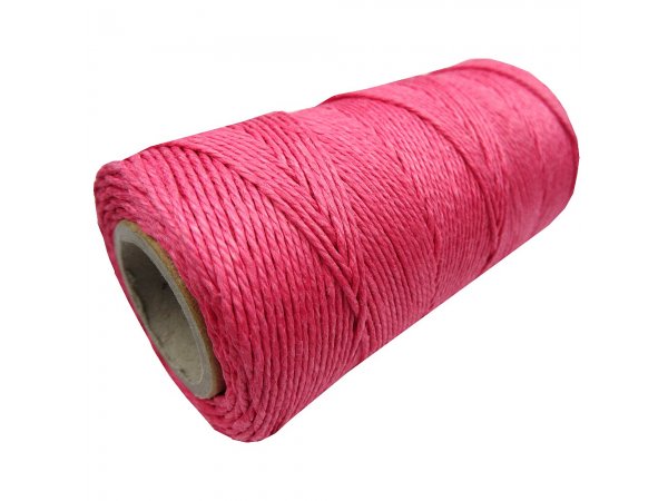 Sznurek 1mm lniany RÓŻOWY OSTRY 100g 170m nici lniane