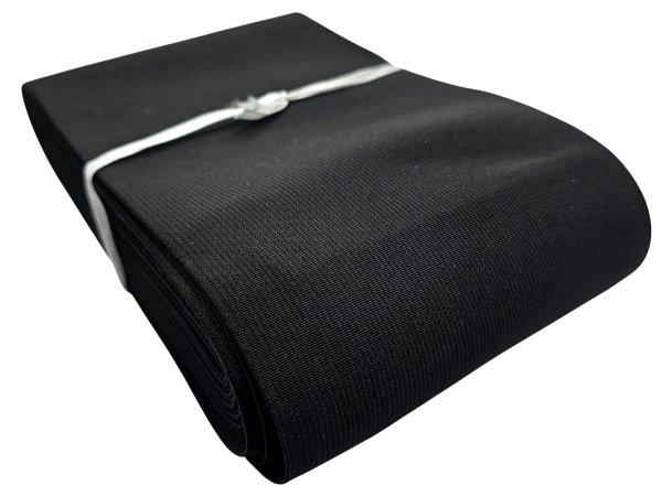 Guma tkana 15cm 150mm tkana Czarna cena za Hurt 10m gumka krawiecka odzieżowa do rehabilitacji mebli hurtownia gum Warszawa