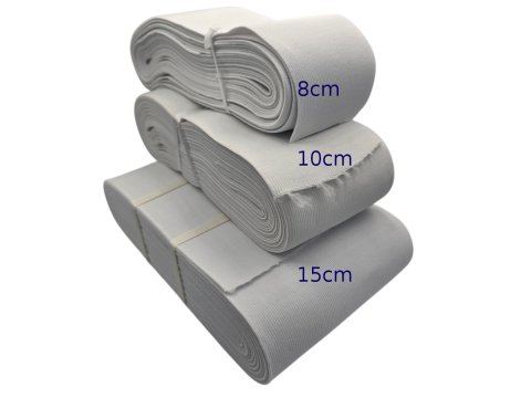 Guma tkana 15cm 150mm tkana Biała cena za Hurt 10m gumka krawiecka odzieżowa do rehabilitacji mebli hurtownia gum Warszawa