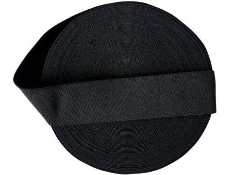 Guma 5cm 50mm Polska tkana Czarna cena za hurt 25m gumka krawiecka odzieżowa szeroka hurtownia gum Gold-Pol Warszawa