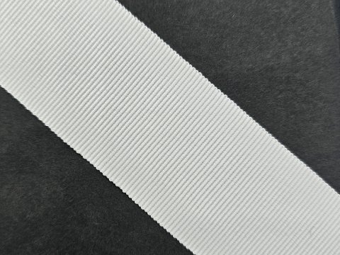 Ryps 38mm 272 Biały Mleczny Jasne Ecru taśma tasiemka wstążka rypsowa hurt 25m francuska tasiemki rypsowe w najlepszej jakości