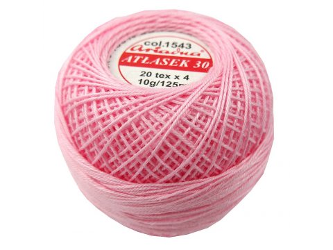 ATŁASEK 30 kordonek RÓŻOWY JASNY 1543 Ariadna 10g 125m idealny do haftowania