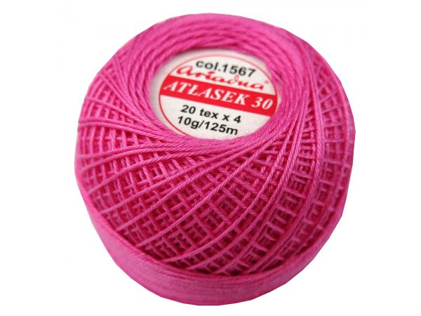 ATŁASEK 30 kordonek RÓŻOWY CIEMNY 1567 Ariadna 10g 125m idealny do haftowania