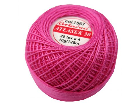 ATŁASEK 30 kordonek RÓŻOWY CIEMNY 1567 Ariadna 10g 125m idealny do haftowania