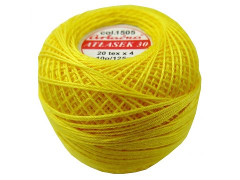 ATŁASEK 30 kordonek ŻÓŁTY 1505 Ariadna 10g 125m idealny do haftowania