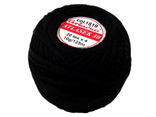 ATŁASEK 30 kordonek CZARNY 1819 Ariadna 10g 125m idealny do haftowania pasmanteria Goldpol