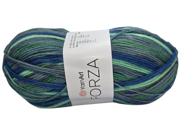 FORZA 2506 MIX BLUE AND GREEN YarnArt 100g 420m melanż ombre włóczka skarpetkowa na ciepłe skarpety sklep GOLDPOL