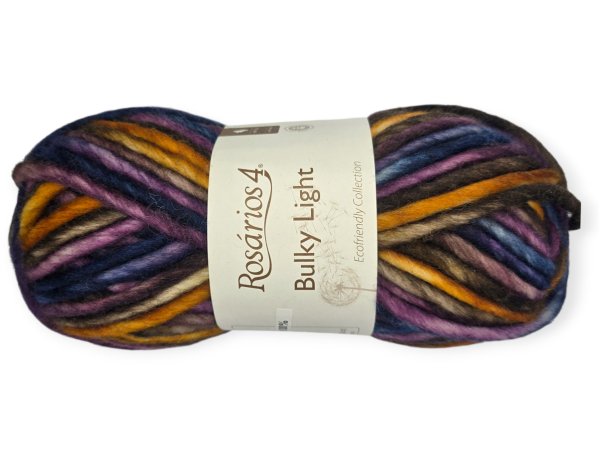 BULKY LIGHT 227 MIX BRĄZ FIOLET GRANAT marki Rosarios4 100g 60m 100% wełna owcza czesankowa hurtownia włóczek najniższe