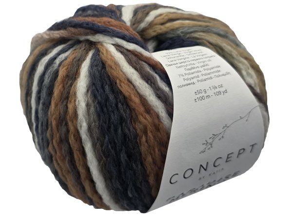 PARADISE MERINO 505 MIX BRĄZY SZAROŚCI OFF WHITE 50g 100m KATIA wełna puszysta alpaka hurtownia włóczek Gold-Pol