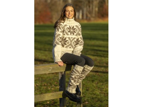 SNORRE włóczka 208 BRĄZ MELANGE Viking Garn 100g 100m 100% wełna czesankowa HIGHLAND z Peru na sweter genser