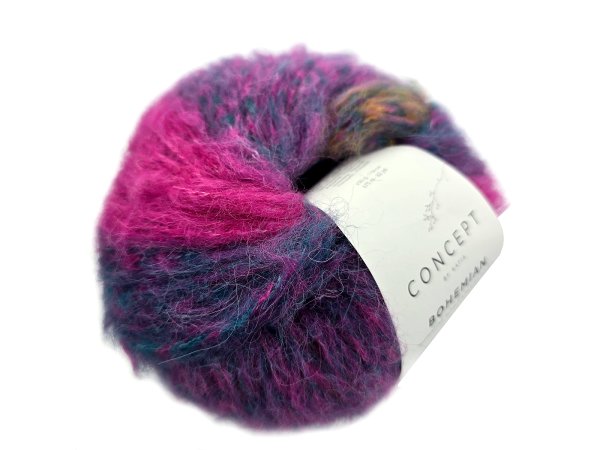 BOHEMIAN 205 MIX RÓŻ FIOLET 50g 75m KATIA mix alpaki i merino NOWOŚĆ 2025 hurtownia z włóczkami KATIA