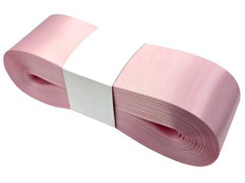 5cm 50m HURT RÓŻOWA JASNA LIGHT PINK wstążka satynowa na kokardy wstęgi miękka ale sztywna hurtownia wstążek GOLD-POL