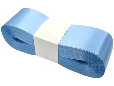 5cm 50m HURT BŁĘKITNA LAGUNA LIGHT BLUE wstążka satynowa na kokardy wstęgi miękka ale sztywna hurtownia wstążek GOLD-POL