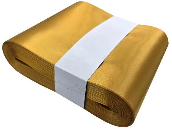 15cm 50m HURT ZŁOTA GOLD MIODOWA wstążka satynowa szeroka na kokardy wstęgi miękka ale sztywna hurtownia wstążek Warszawa
