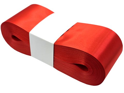 6cm 50m CZERWONA RED wstążka satynowa szeroka na kokardy kokardki wstęgi hurtownia wstążek Warszawa tanie wstążki