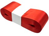 6cm 50m CZERWONA RED wstążka satynowa szeroka na kokardy kokardki wstęgi hurtownia wstążek Warszawa tanie wstążki