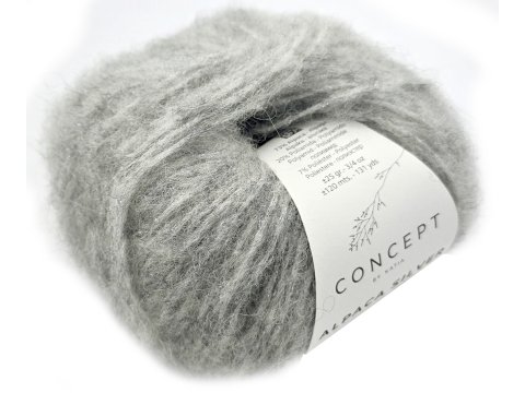 ALPACA SILVER 255 MIX SZAREGO SREBRO alpaka KATIA 25g 120m delikatna jak piórko i skrzy się jak śnieg w czasie mrozu