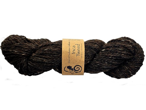 INCA TWEED włóczka 108 CIEMNY BRĄZ Viking Garn 50g 100m mix wełny alpaka i merino hurtownia włóczek GOLD-POL Warszawa