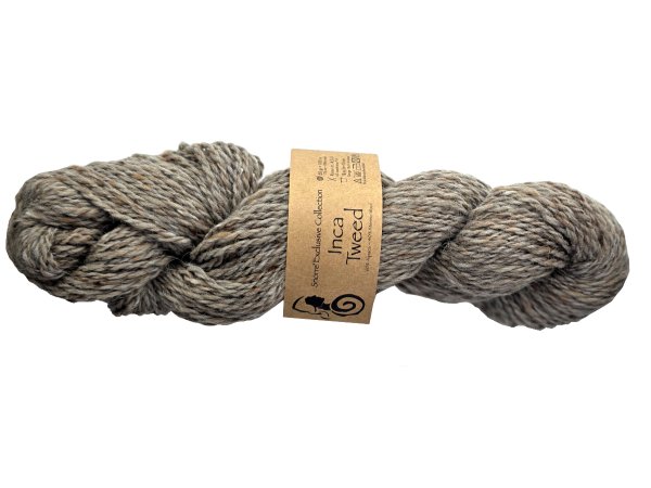 INCA TWEED włóczka 107 MELANŻ JASNY SZARY BEŻ Viking Garn 50g 100m mix wełny alpaka i merino hurtownia włóczek