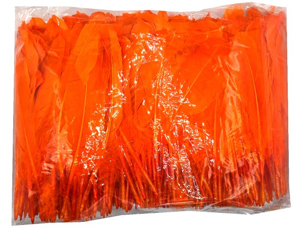 Pióra gęsie ORANGE POMARAŃCZOWY cena za HURT 250g około 600-700 szt piórka lotki sztywne luzem do ozdabiania sklep warszawa