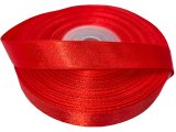 12mm wstążka atłasowa 107 Red Czerwona rolka 25m 100% nylon satynowa ozdobna na kokardki dekorację świąteczne Gold-Pol
