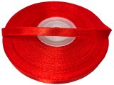 6mm wstążka atłasowa 107 RED CZERWONY cena za 1 rolkę 25m nylonowa wstążeczka satynowa największy wybór sklep W