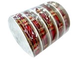 8mm Wstążka świąteczna w kratkę HURT 10 x 10m MIX CZERWONY/BORDO/ ZŁOTY tkana wstążeczka ze złotymi brzegami hurtoenia wstążek