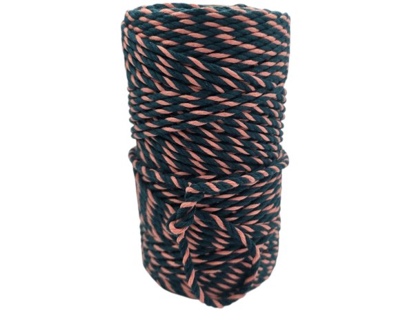 OUTLET - Sznurek 3mm 100m by GOLD-POL 3PLY kolor MIX PEACH DARK SEA - OSTATNIE SZTUKI OUTLET sznurek bawełniany 3 żyły