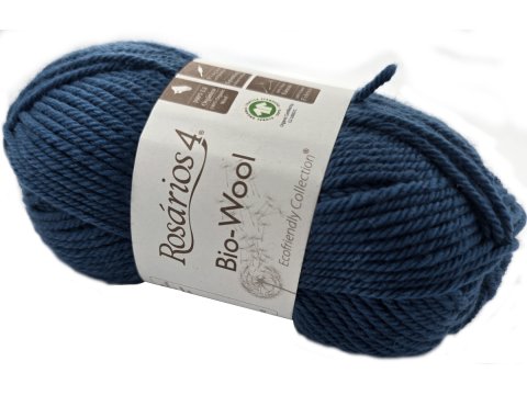 BIO-WOOL 03 NIEBIESKA 50g 82mRosarios4 100% wełna merino GOTS sklep z włóczkami GOLD-POL Warszawa