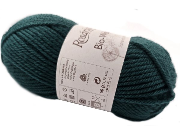 BIO-WOOL 24 MORSKI PETROL 50g 82m Rosarios4 100% wełna merino GOTS sklep z włóczkami GOLD-POL Warszawa