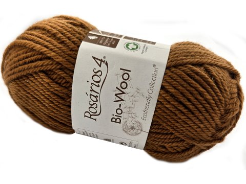 BIO-WOOL 11 BRĄZ KARMEL 50g 82mRosarios4 100% wełna merino GOTS hurtownia włóczkek GOLD-POL Warszawa