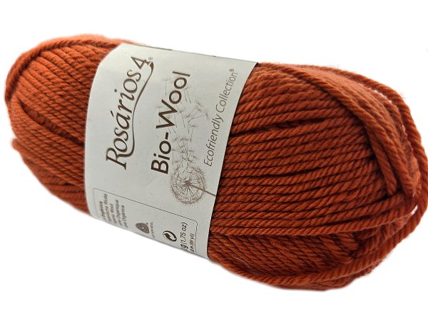 BIO-WOOL 09 RUDY ZGASZONY ORANGE 50g 82mRosarios4 100% wełna merino GOTS hurtownia włóczkek GOLD-POL Warszawa
