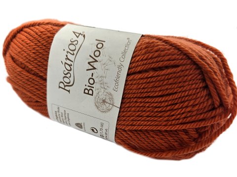 BIO-WOOL 09 RUDY ZGASZONY ORANGE 50g 82mRosarios4 100% wełna merino GOTS hurtownia włóczkek GOLD-POL Warszawa