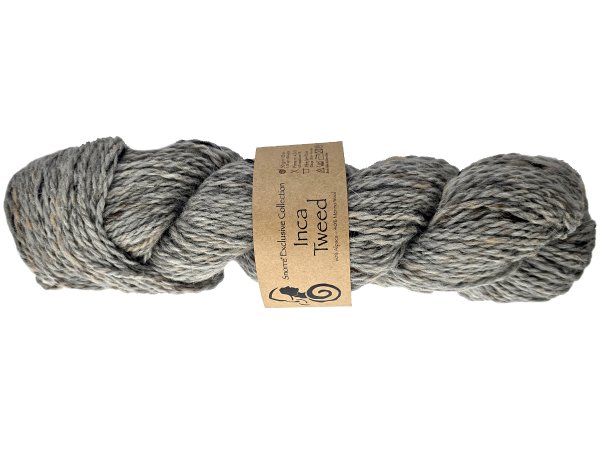 INCA TWEED włóczka 113 SZARY JASNY MELANŻ Viking Garn 50g 100m mix wełny alpaka i merino hurtownia włóczek GOLD-POL Warszawa